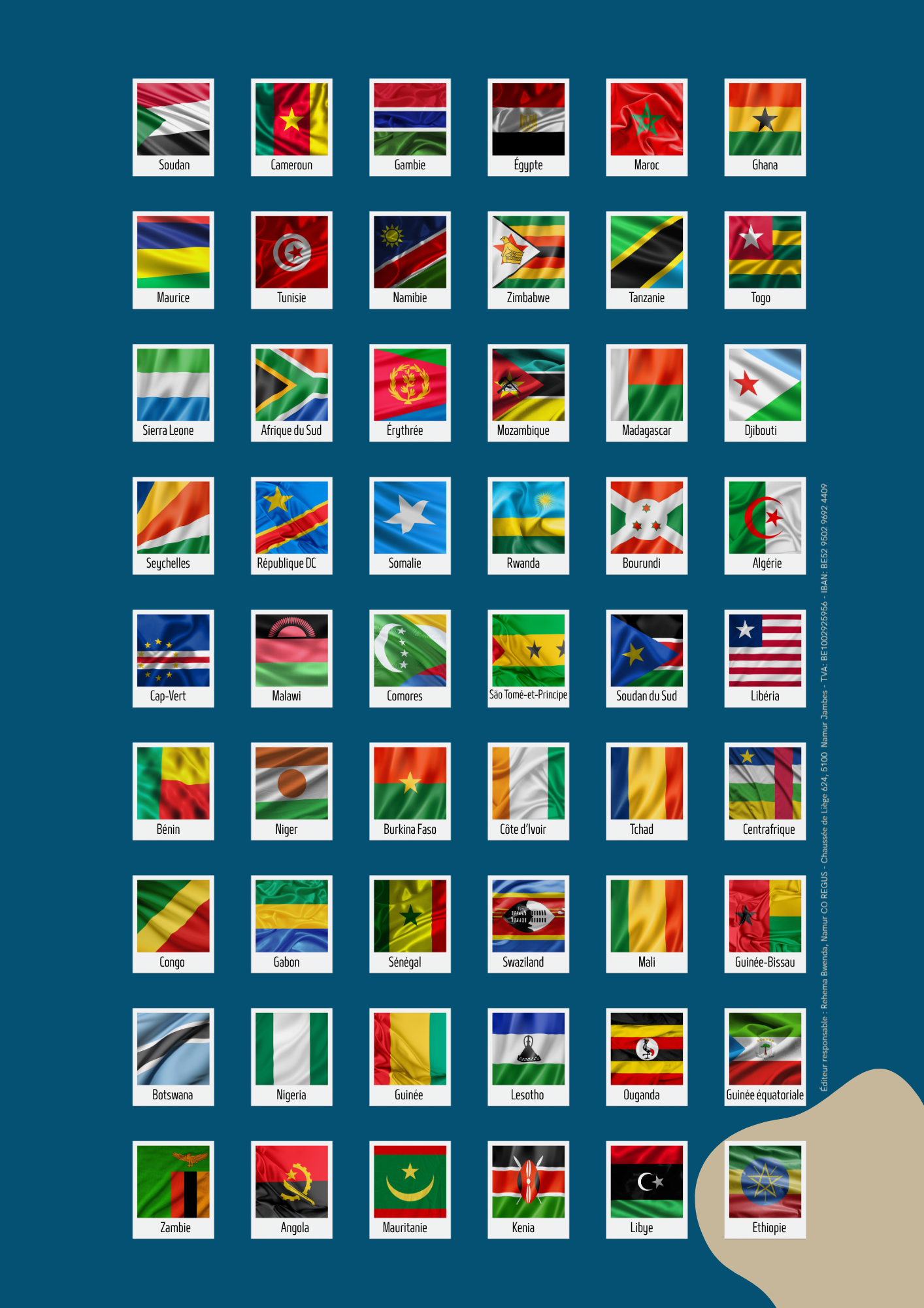 Drapeaux des 54 pays